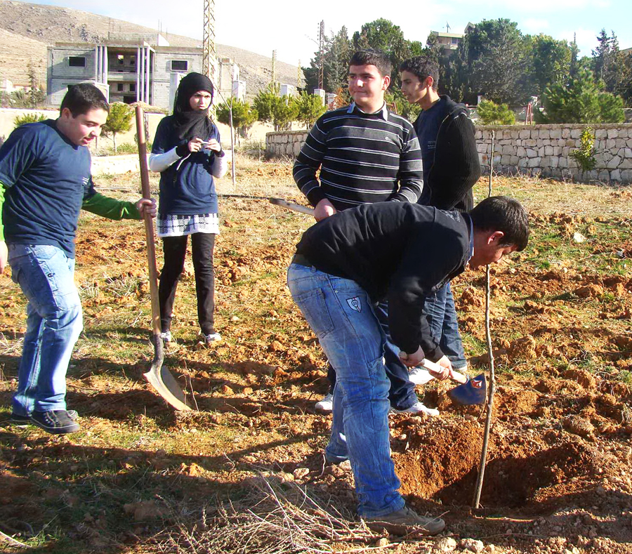 The forestation campaign goes ahead in Nabi Othman, Ein and Ras Baalbeck villages